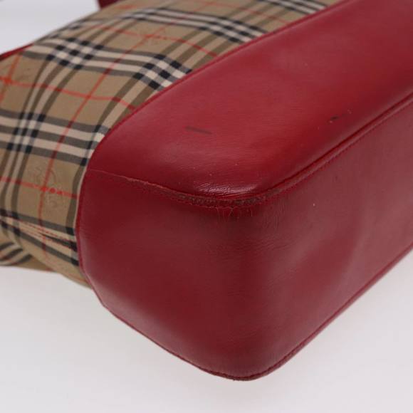 Burberrys Nova Check Tote Bag Canvas Beige Red Auth 78424 - Picture 15 of 16